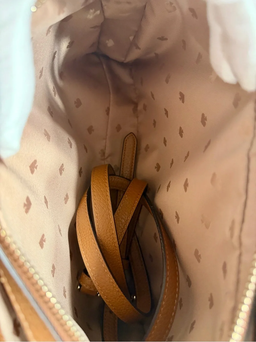 Kate Spade Leila Tan Pebbled Leather Satchel with Gold-Tone Hardware NWOT